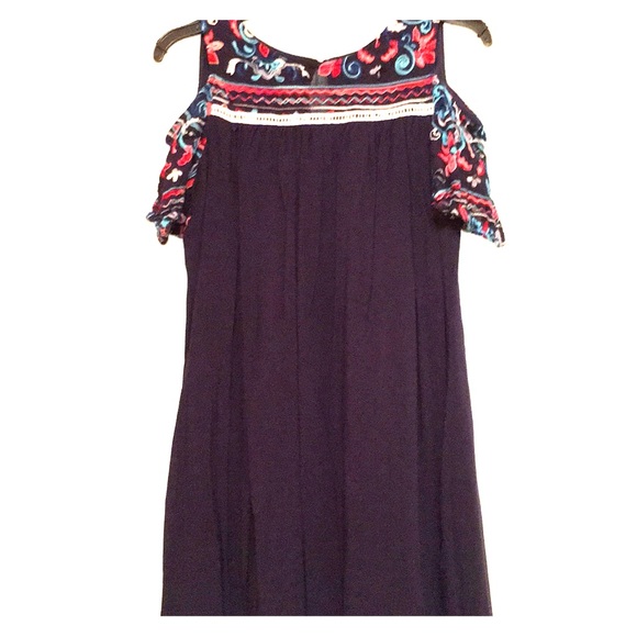 Adorable Cold -Shouldered Navy PS Dress - Picture 1 of 4